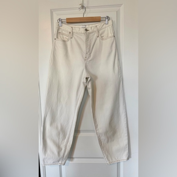 Frame Denim Denim - FRAME Ultra High Rise Barrel Jeans Ecru Size 29